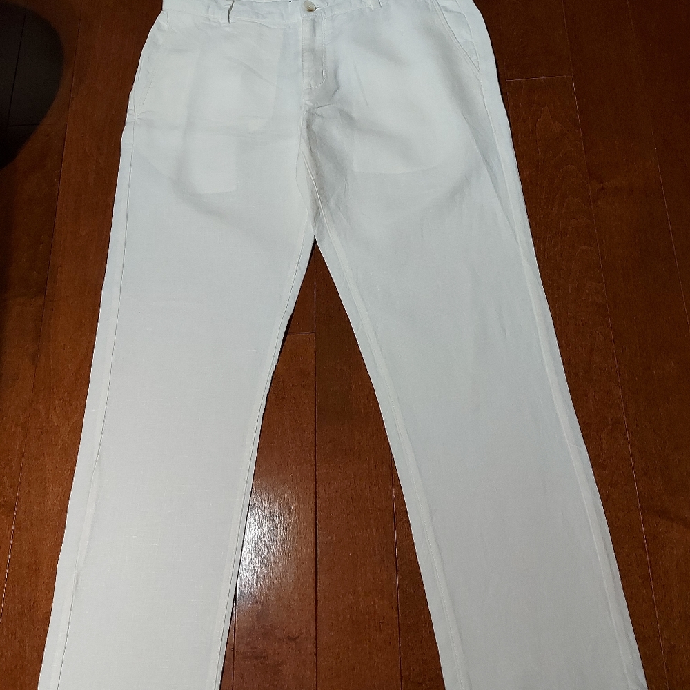 Black Brown 100% Linen Pants